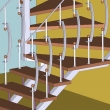 Detail schodit - kombinace masv - nerezov ocel